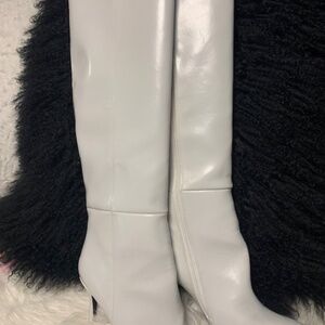 White Paton leather tall boots